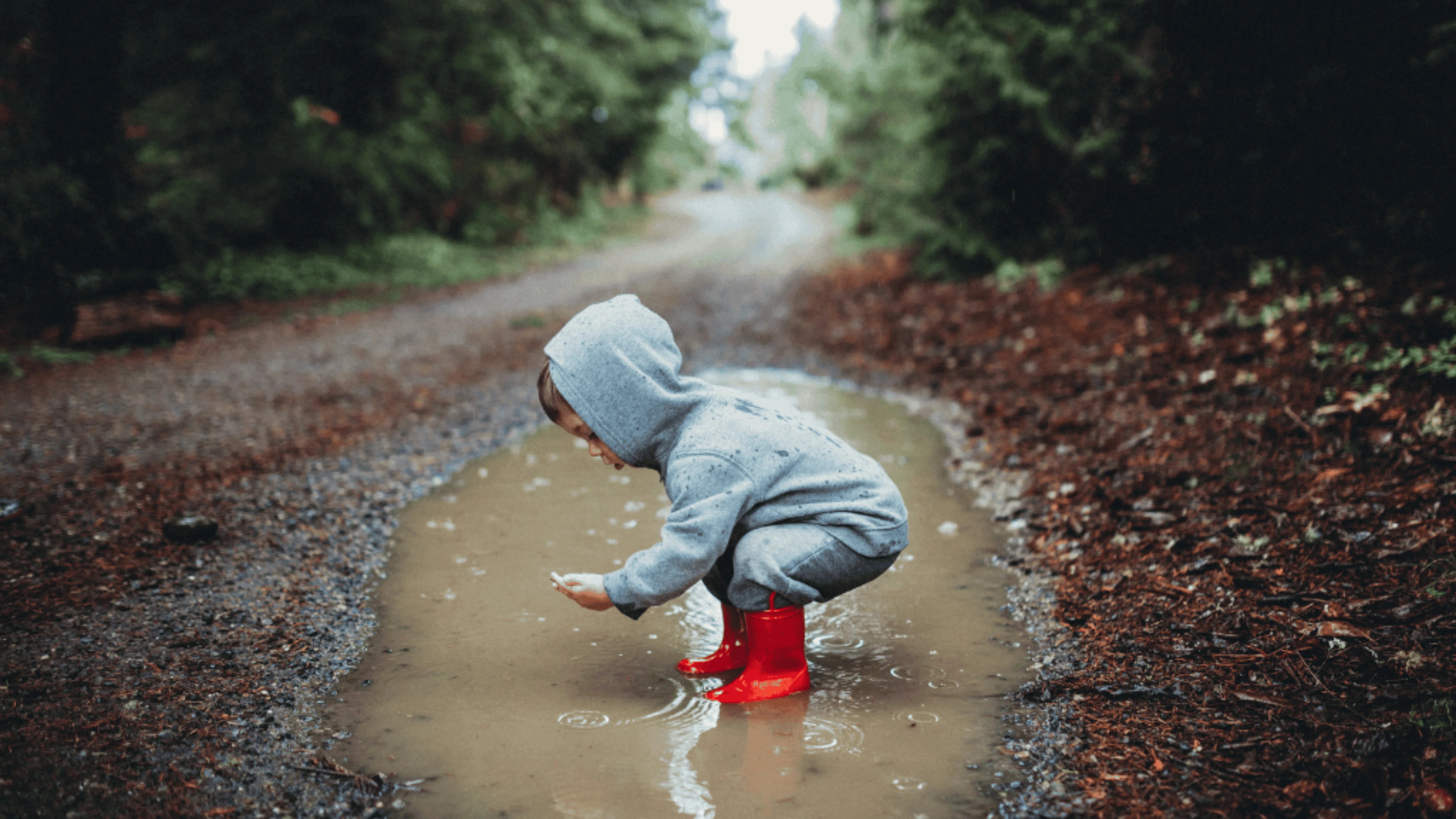 Boy in puddle